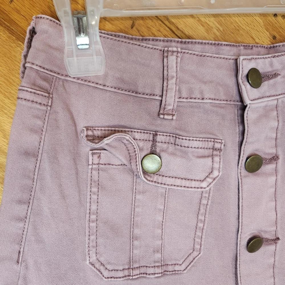 Altar'd state small light purple button up mini skirt